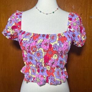 Floral Crop Blouse